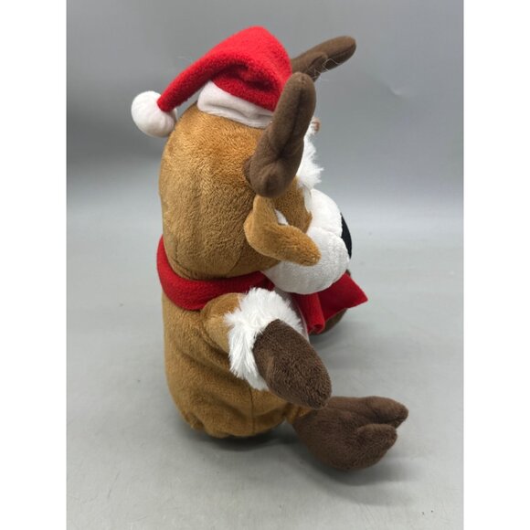 Gemmy Plush Reindeer Christmas Animated Singing Toy With Scarf & Santa Hat READ - Picture 5 of 6